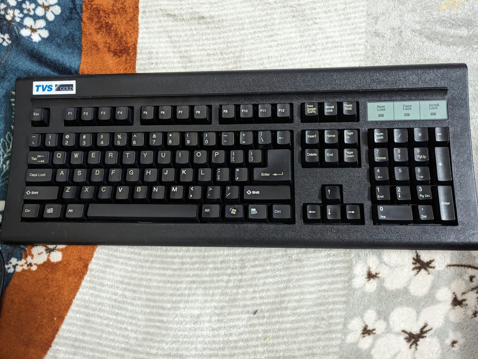The fully restored TVS Gold mechanical keyboard, looking like new.